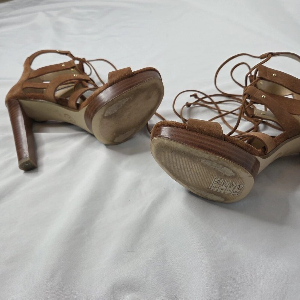 Michael Kors Women's Size 8 Sofia Gladiator Heels Brown Suede - Picture 8 of 15